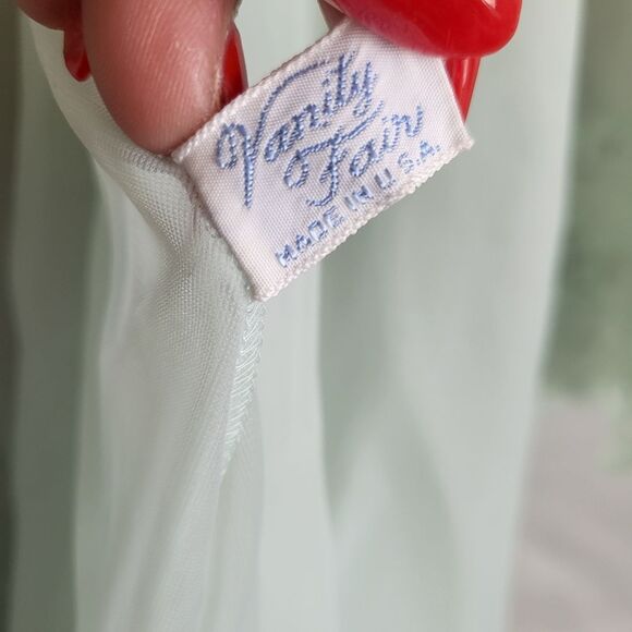 Vintage Seafoam Green Double Layer Lace Trim Single button closure Pinup Robe M - Picture 12 of 13